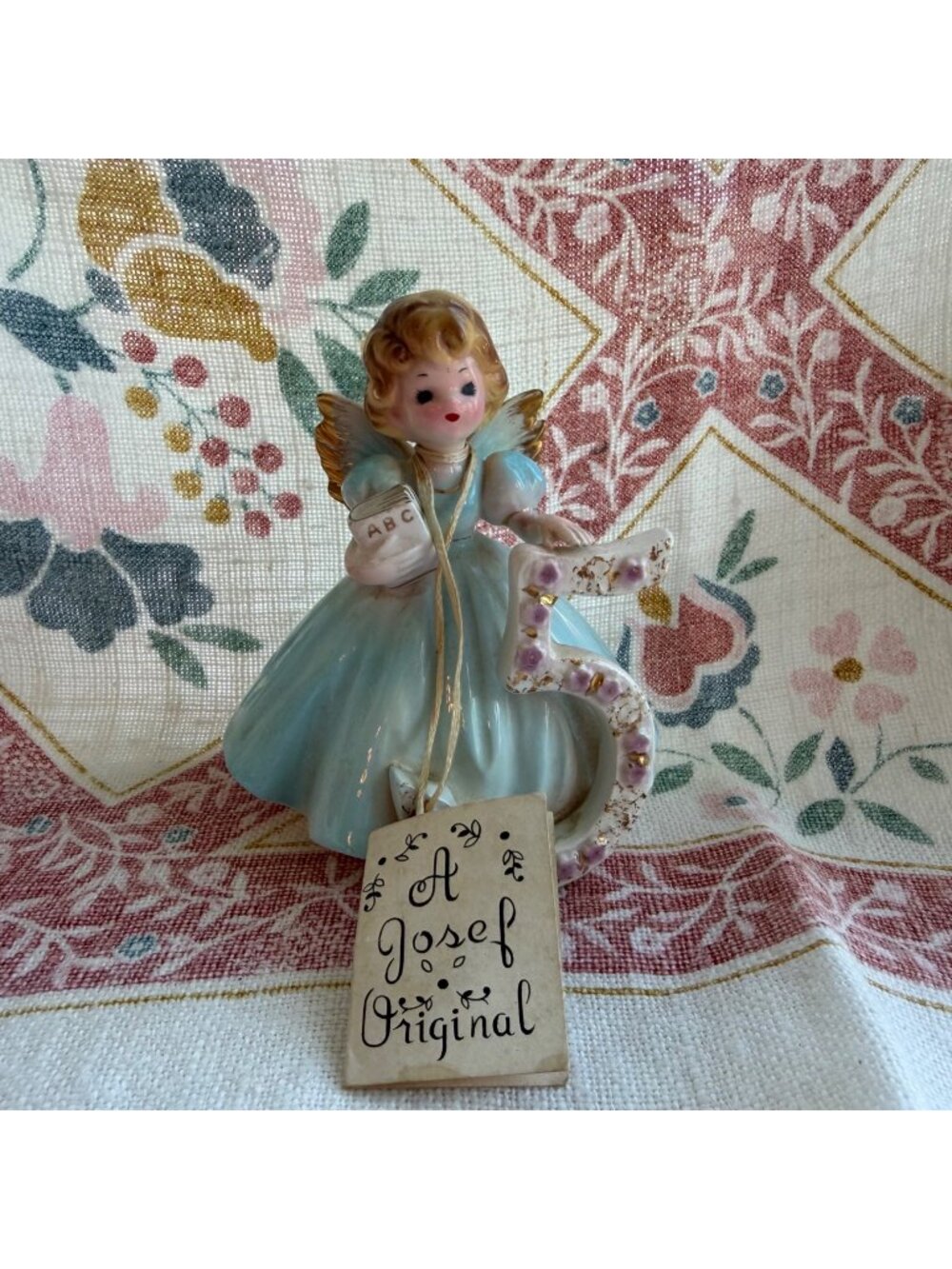 Vintage Josef Originals 5th Birthday Growing Up Girls Angel Figurine